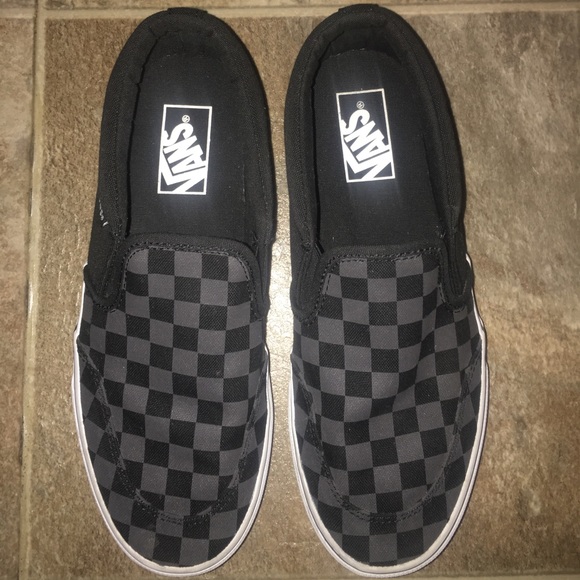 Black and Grey Checkerboard Vans Size 7 Men’s - Picture 1 of 2